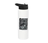 Hello Darkness My Old Friend Gothic Raven Coffee Skull Stainless Steel Insulated Water Bottle