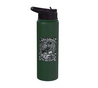 Hello Darkness My Old Friend Gothic Raven Coffee Skull Stainless Steel Insulated Water Bottle