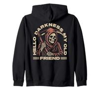 Hello Darkness My Old Friend Grim Reaper The Angel Of Death Zip Hoodie