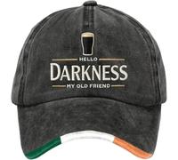 Hello Darkness My Old Friend Hat Irish Beer Print St. Patrick's Day Irish Hat Adjustable Baseball Caps Hello Darkness My Old Friend Merch Ireland Tee Baseball Hat