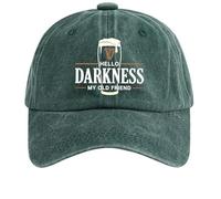Hello Darkness My Old Friend Hat Irish Beer Print St. Patrick's Day Irish Hat Adjustable Baseball Caps Hello Darkness My Old Friend Merch Ireland Tee Baseball Hat A20