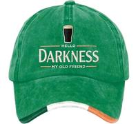 Hello Darkness My Old Friend Hat Irish Beer Print St. Patrick's Day Irish Hat Adjustable Baseball Caps Hello Darkness My Old Friend Merch Ireland Tee Baseball Hat