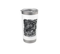 Hello Darkness My Old Friend Raven Skulls Coffee Gothic Stainless Steel Insulated Tumbler