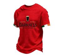 Hello Darkness My Old Friend Shirt for Men Irish Beer Top Short Sleeves O Neck Hello Darkness My Old Friend St. Patrick's Day Shirt Ireland Tee Red L