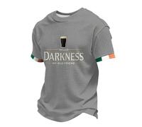 Hello Darkness My Old Friend Shirt for Men Irish Beer Top Short Sleeves O Neck Hello Darkness My Old Friend St. Patrick's Day Shirt Ireland Tee Gray XL