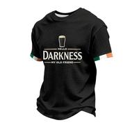 Hello Darkness My Old Friend Shirt for Men Irish Beer Top Short Sleeves O Neck Hello Darkness My Old Friend St. Patrick's Day Shirt Ireland Tee Black XXXL
