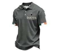 Hello Darkness My Old Friend Shirt Irish Beer Top Polo Shirts for Men Adult with Button Hello Darkness My Old Friend St. Patrick's Day Shirt Ireland Tee