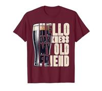Hello Darkness My Old Friend Strout Beer Lover Beer Drinker T-Shirt, Men, Burgundy, Large