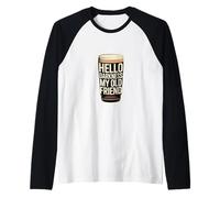 Hello Darkness Old Companion Night Humor Art Raglan Baseball Tee