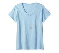 Hello Darkness Sound of Silence Whisper Art Music Lovers V-Neck T-Shirt, Women, Baby Blue, M