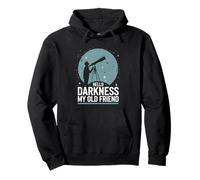 Hello Darkness Telescope Stargazing Astronomy Lover Pullover Hoodie