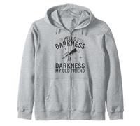 Hello Darkness Telescope Stargazing Astronomy Lover Zip Hoodie