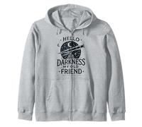Hello Darkness Telescope Stargazing Astronomy Lover Zip Hoodie