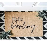 Hello Darling Non Slip Entryway Rugs for Indoor Outdoor Entrance Floor Door Mat Dries Quickly Kitchen Mat Natural Durable Easy to Maintain 36X24 Inch