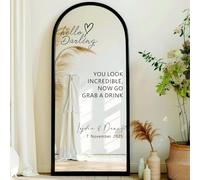 Hello Darling Wedding Vinyl Stickers Grab A Drink Custom Name Wedding Decal Selfie Mirror Sticker Welcome Sign Mirror Sign Personalized(35X57cm)