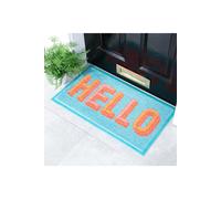 Hello Doormat (70 x 40cm) Artsy Mats Blue 40cm x 70cm