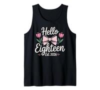 Hello Eighteen Est 2026 Floral Bow Birthday Tank Top