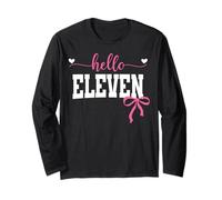 Hello Eleven Est 2014 Coquette Bow 11th Birthday Girl Long Sleeve T-Shirt
