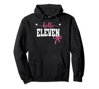 Hello Eleven Est 2014 Coquette Bow 11th Birthday Girl Pullover Hoodie