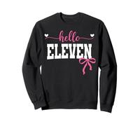 Hello Eleven Est 2014 Coquette Bow 11th Birthday Girl Sweatshirt