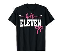 Hello Eleven Est 2014 Coquette Bow 11th Birthday Girl T-Shirt