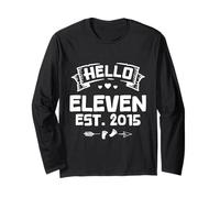 Hello Eleven EST. 2015 Cute Baby Feet Long Sleeve T-Shirt