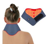 Hello Face Red Light Neck Therapy, 147 LED Infrared Light Therapy with TriChip™ Tech, Rechargeable Remote Control, Timer, Portable 660nm 850nm Near Infrared Therapy Wrap for Neck Shoulder Pain(Blue)