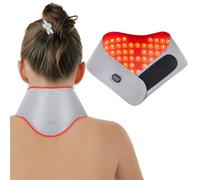 Hello Face Red Light Therapy for Neck, 3-in-1 147 LED Chips Red Light Therapy with Rechargeable Remote Control, Timer, Portable 660nm 850nm Near Infrared Therapy Neck Wrap for Neck Shoulder Pain(Gray)
