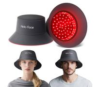 Hello Face Red Light Therapy Hair Growth Cap, 336 Chips 660nm & 850nm Near Infrared, Discreet Fisherman Hat Design Fits Up to 62cm, Professional Red Light Therapy for Full Scalp Coverage