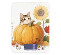 Hello Fall Autumn Cat Pumpkin Sunflower LCD Display Food Scale 11lb/0.18oz, 5kg/5g Small Digital Kitchen Scale with 4 Unit for Espresso Meal Prep Soap Making (Batteries not Included)