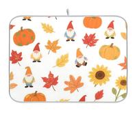 Hello Fall Autumn Maple Leaf Pumpkin Dwarf Drying Dish mat Drying Dish mat for Kitchen 18 x 24 tapete para cocina