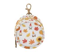 Hello Fall Autumn Maple Leaf Pumpkin Dwarf Newborned Boy Pacifier Holder with Zipper and Clip Coin Purse Change Holder, Baby Items Storage Container