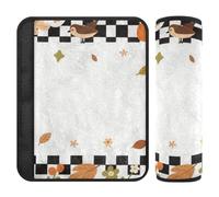 Hello Fall Autumn Pumpkin Checkered Plaid 2 Pack Belt Strap Cover Stop seat Belt Cutting into Neck for Sedan Protector para cinturón de carro