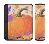 Hello Fall Autumn Pumpkin Checkered Plaid 2 Pack searbelt Cover Release Stress to Your Neck and Shoulders for SUV Protector para cinturón de carro