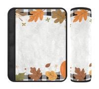 Hello Fall Autumn Pumpkin Checkered Plaid 2 Pack seat Belt Covers Release Stress to Your Neck and Shoulders for Truck funda para cinturón de carro