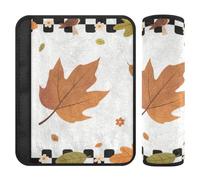 Hello Fall Autumn Pumpkin Checkered Plaid 2 Pack seat Belt Strap Cover Release Stress to Your Neck and Shoulders for Airplane funda para cinturón de carro