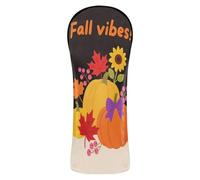 Hello Fall Autumn Pumpkin Flower Golf Head Cover Set Pu Leather with Number Tag for Woods and Driver Fairway Hybrid