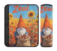 Hello Fall Autumn Sunflower Dwarf 2 pcs car seat Pads for Straps Release Stress to Your Neck and Shoulders for Truck funda para cinturón de carro