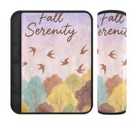 Hello Fall Autumn Tree Bird 2 pcs car Seatbelt Cover Stop seat Belt Cutting into Neck for Bag forro para cinturon de seguridad
