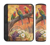 Hello Fall Autumn Tree Fruit Parrot 2 Pack car Seatbelt Cover Protects Your Neck and Shoulders for Sedan forro para cinturon de seguridad