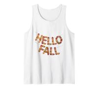 Hello Fall Banner, Autumn Maple Leaf Garland Sign Tank Top