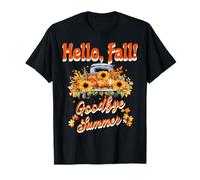 Hello Fall Goodbye Summer Rustic Autumn Pumpkin Truck T-Shirt