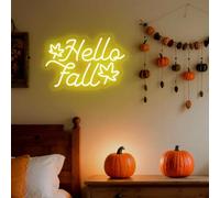 Hello Fall Neon Sign Fall Party Garden Thanksgiving Decor,Farmhouse Sign,Autumn Neon Decoration