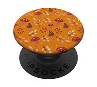Hello fall, orange brown leaf, and a cup of coffee, acorn PopSockets Swappable PopGrip