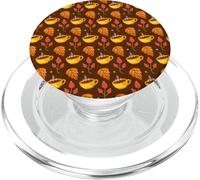 Hello fall, orange brown leaf, and a cup of coffee PopSockets PopGrip for MagSafe
