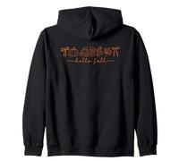 Hello Fall Pumpkin Cozy Autumn Vibes Leaves Seasonal Zip Hoodie