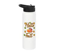 Hello Fall, Pumpkin Season, Autumn Vibes Happy Fall Autumn Stainless Steel Insulated Water Bottle
