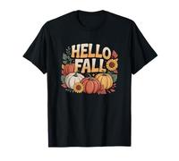 Hello Fall Thanksgiving Y'all Autumn Vibes Design Cozy T-Shirt