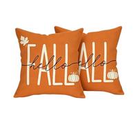 Hello Fall Throw Pillow Covers, Farmhouse Autumn Harvest Cushion Cases