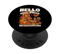 HELLO FALL VIBES FALLEN LEAVES AUTUMN DREAMS pumpkins PopSockets Adhesive PopGrip